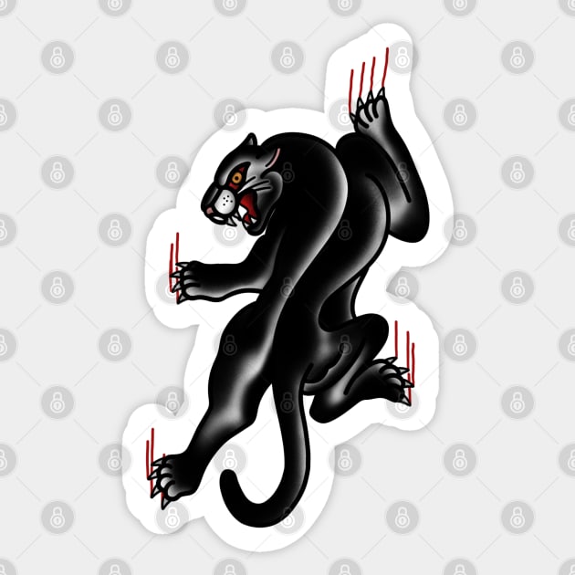 Traditional Tattoo Panther Sticker by Ames-O-Art